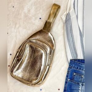 Cross-body Sling Bag - Gold